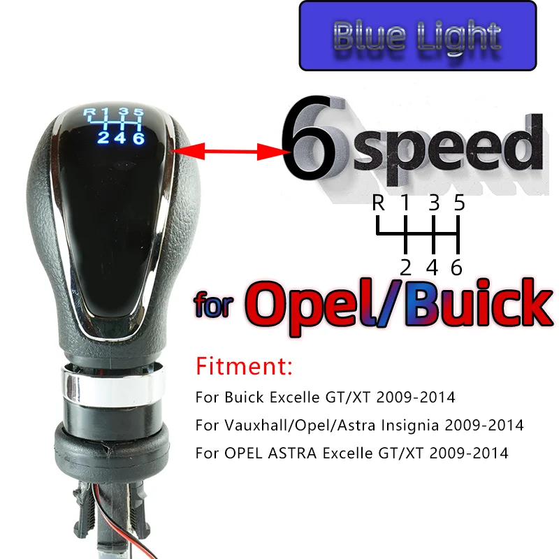 

Светодиодная подсветка автомобиля, ручка переключения передач, ручной рычаг переключения передач, ручка переключения передач для Opel/Buick Excelle GT/XT 2009-2014, светодиодная ручка переключения передач