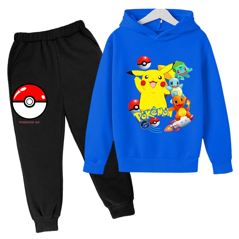 

2Pcs Spring Autumn Cotton Children Clothing Pikachu Hoodies +Pants Sets Baby Boys Clothing Suit Kids Clothing Boys Sets Clothes