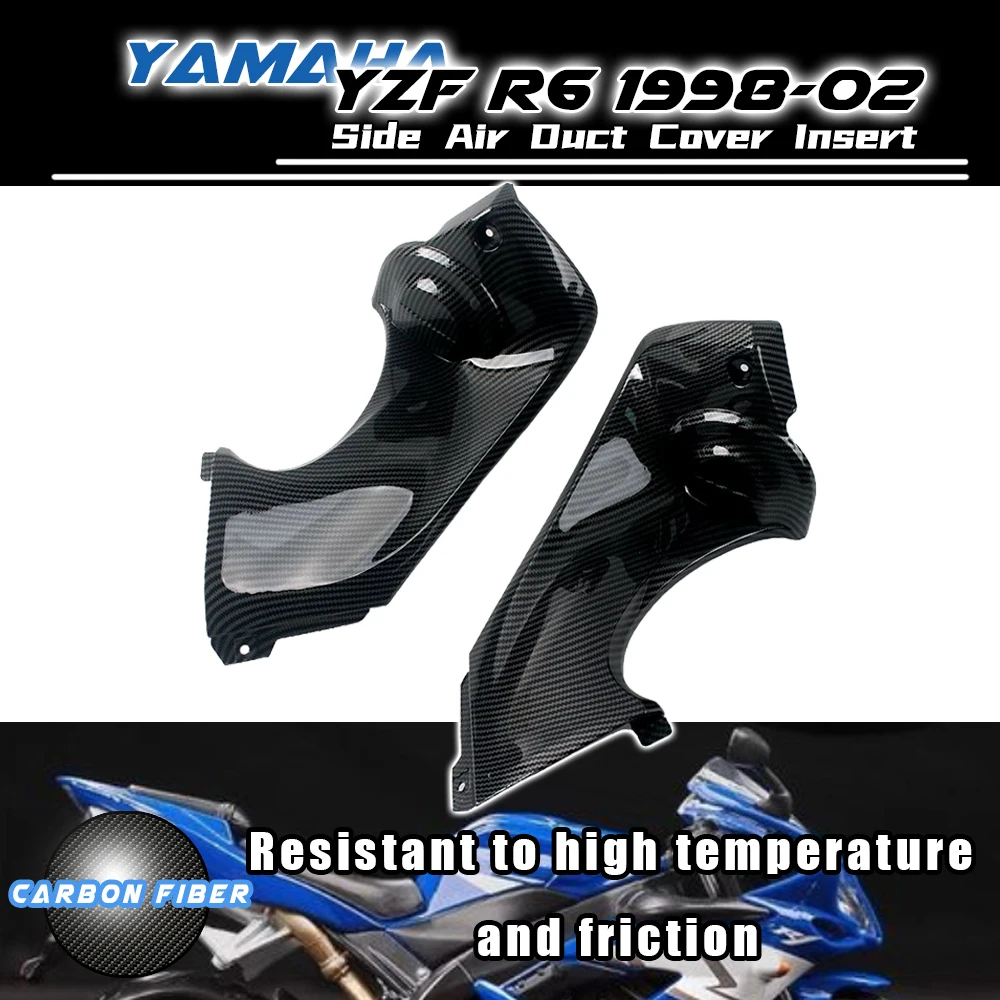 

Для YAMAHA YZFR6 YZF R6 1998-2002 2021 углеродное волокно, боковая крышка воздуховода, вставка, детали, обтекатель, аксессуары для мотоциклов