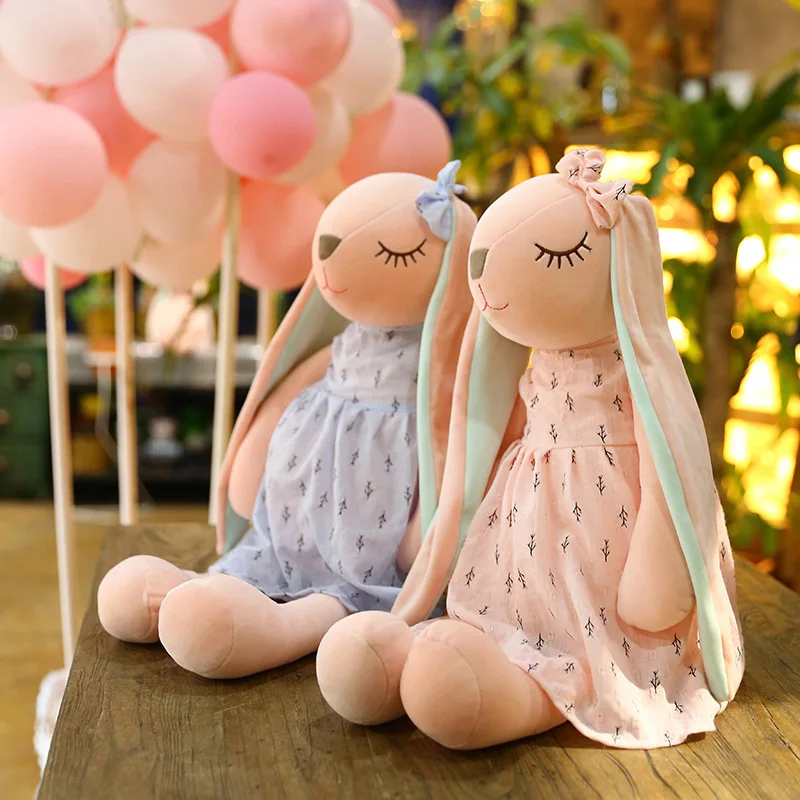 

35cm Bunny Plush Doll Pillow Soft Stuffed Toys Long Ears Rabbit Appease Toy for Kids Animal Sleeping Mate Wedding Oranment