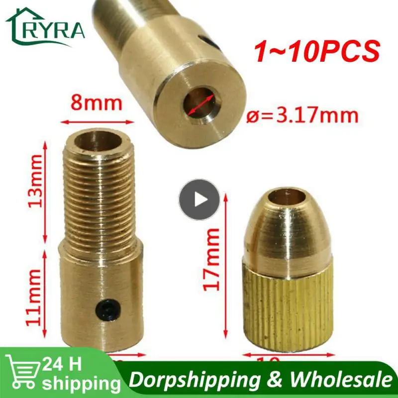 

1~10PCS Set Brass Collet Mini Drill Chucks For Electric Motor Shaft Drill Bit Tool Chuck Adapter Quick Release Keyless Bit Adapt