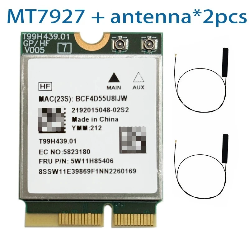Фото 2026 MediaTek MT7927 Filogic 380 Wi‑Fi 7 802.11BE Трехдиапазонная карта Wi-Fi 2.4G/5G/6G 8774 Мбит/с Bluetooth 5.4 M.2 PCIe №4