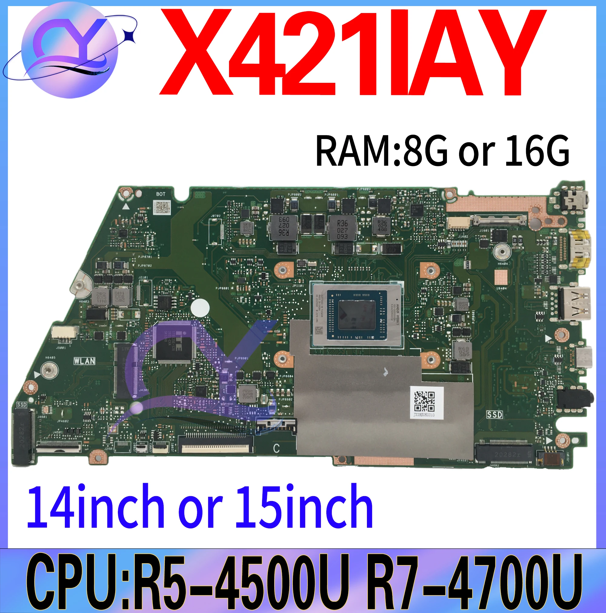 

X421IA Laptop Motherboard For ASUS VivoBook X421IAY M413IA D413IA M334IA Mainboard R5-4500U R7-4700U 8G 16G 100% Working