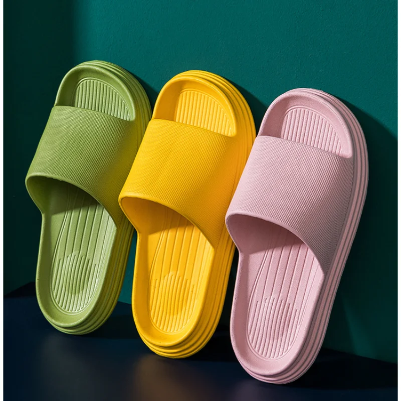 Women Men Summer Slides Breathable Beach Slippers Flip Flops  Sandals EVA Sofa Thicker Sole Indoor Anti-slip Platform Bath Shoes