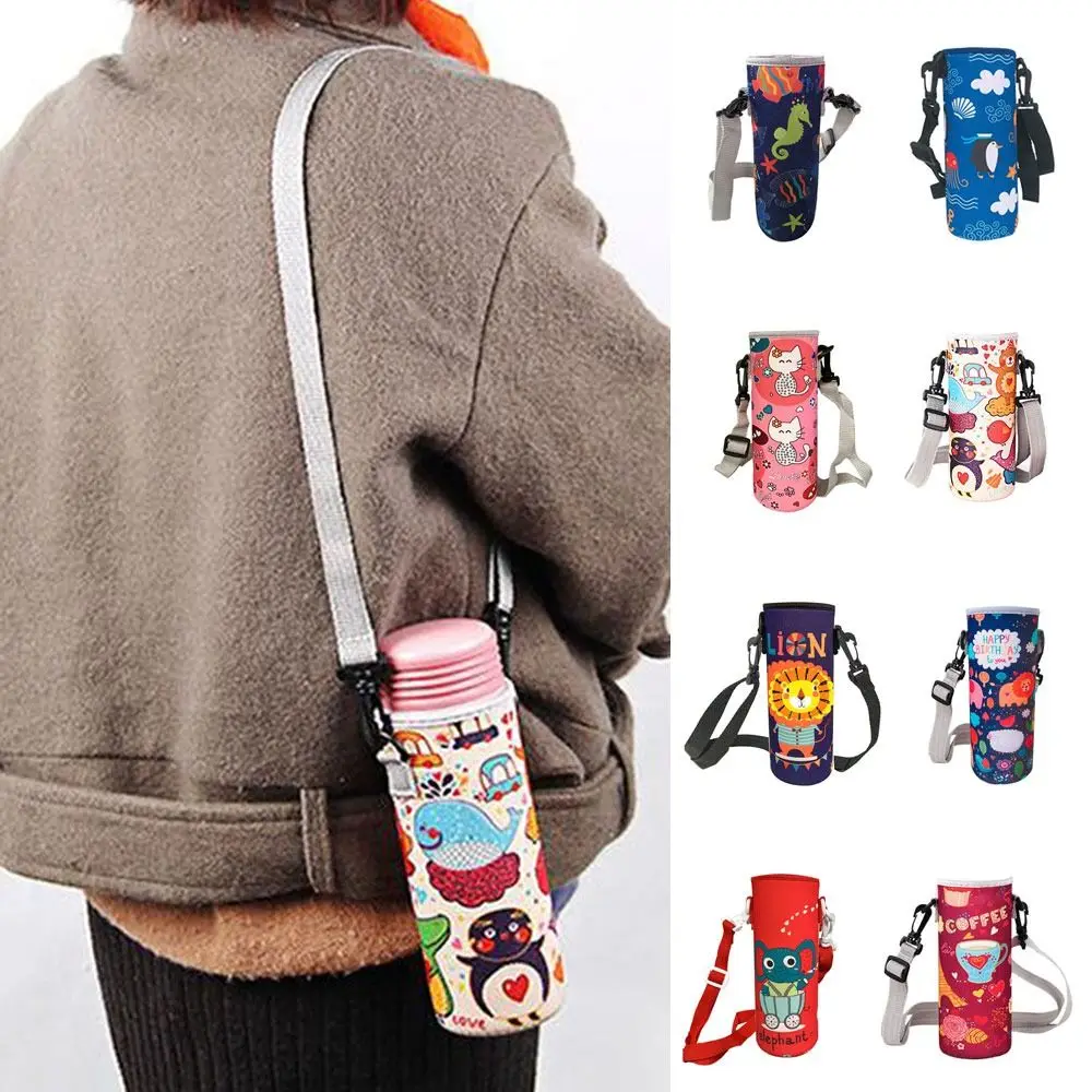 

2pcs Cartoon Insulated Bag Outdoor Pouch Cup Sleeve Water Bottle Cover Vacuum Cup Sleeve Water Bottle Case