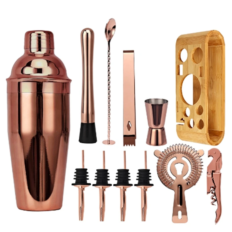 

Cocktail Bar Set Mixology Bartender Kit: 12-Piece Bar Tool Set With Stylish Bamboo Stand