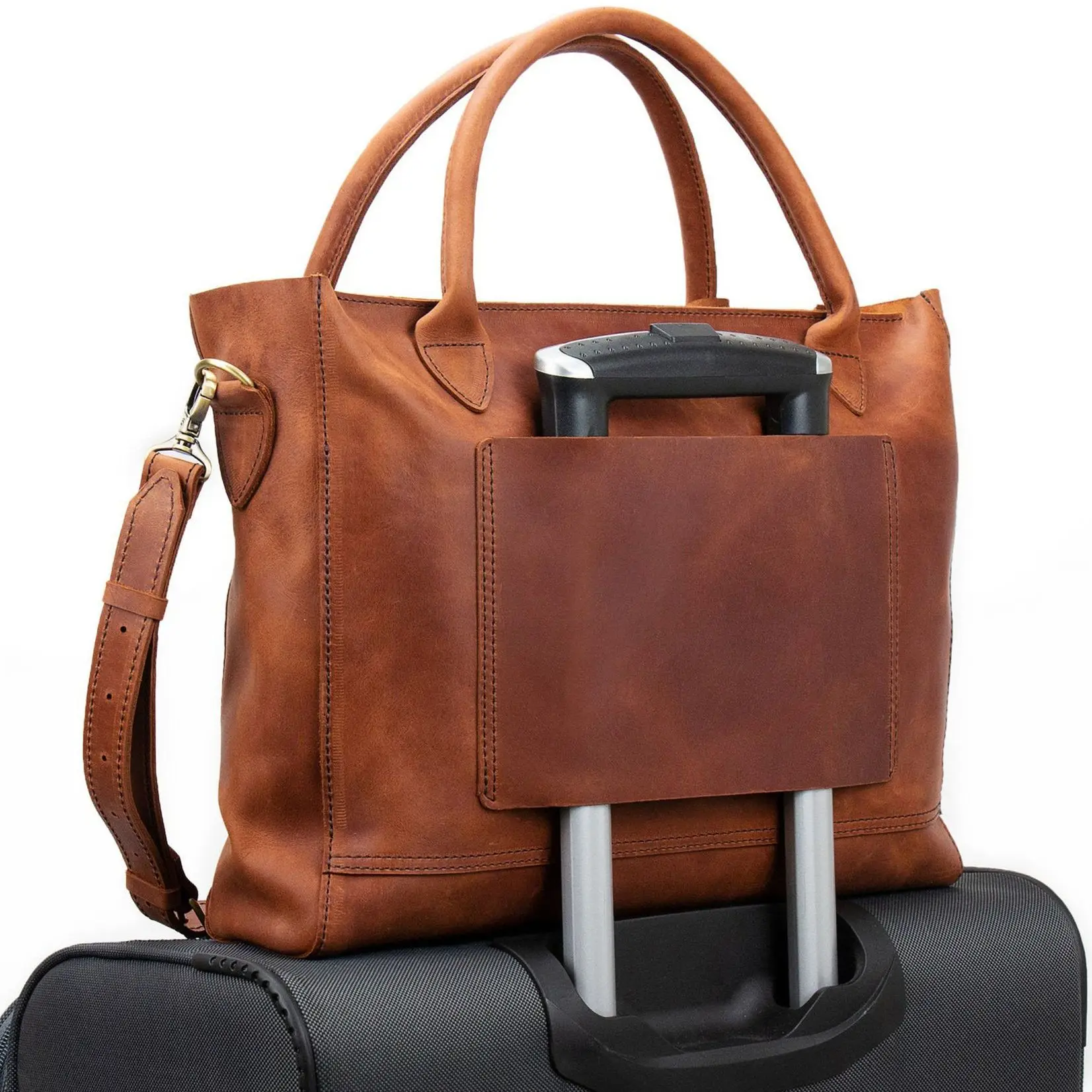 Brown PU Large Luxury Women Multifunction Tote Bags With PU Leather Strap Tassel Shoulder Bag For Business Travel Carry сумка Do