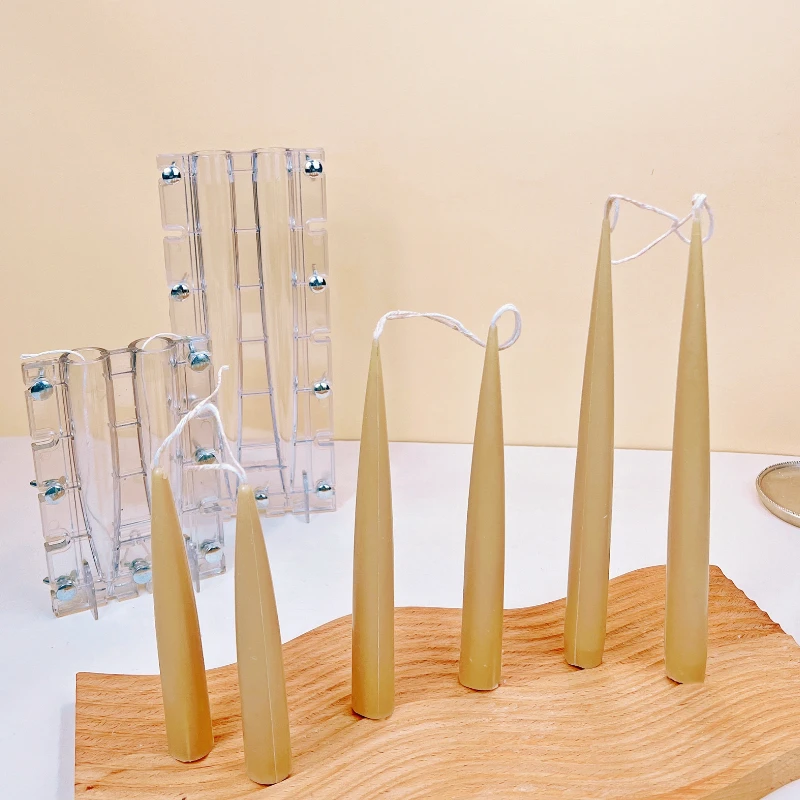 

Creative Tapered Double Ended Rod Wax Candle Mold Geometry Candle Making DIY Two-Piece Plastic Candle Mold Gifts Home Decoration