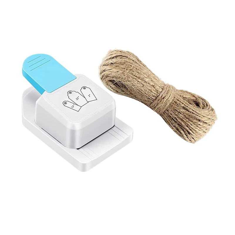 

3 In 1 Craft Tag Punch Gift Tag Paper Punch Hole Punch For Tags 1.5/2/ 2.5 Inch Craft Punch With Rope For Paper Crafting