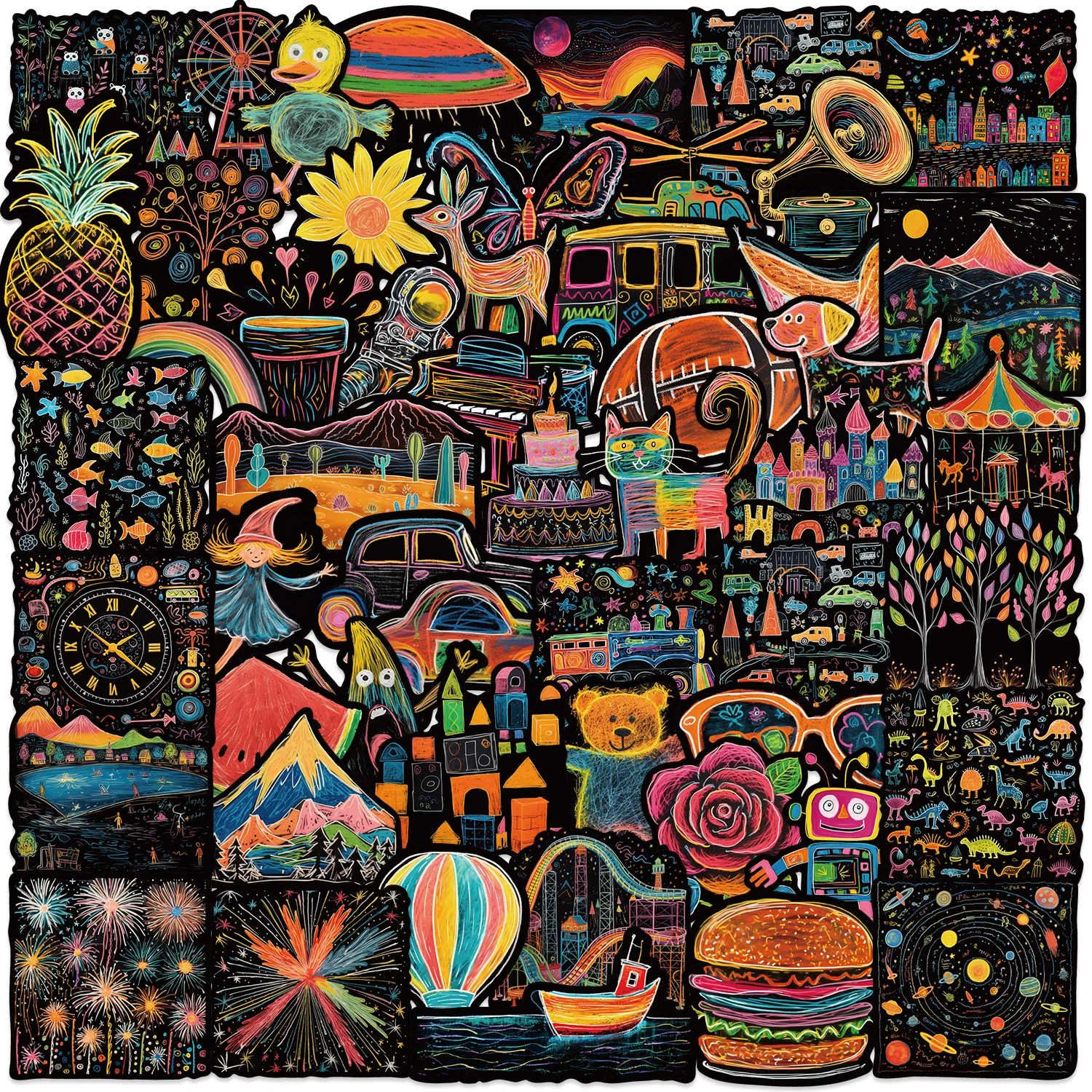 53 шт. водонепроницаемые наклейки для ноутбука гитары чемодана велосипеда