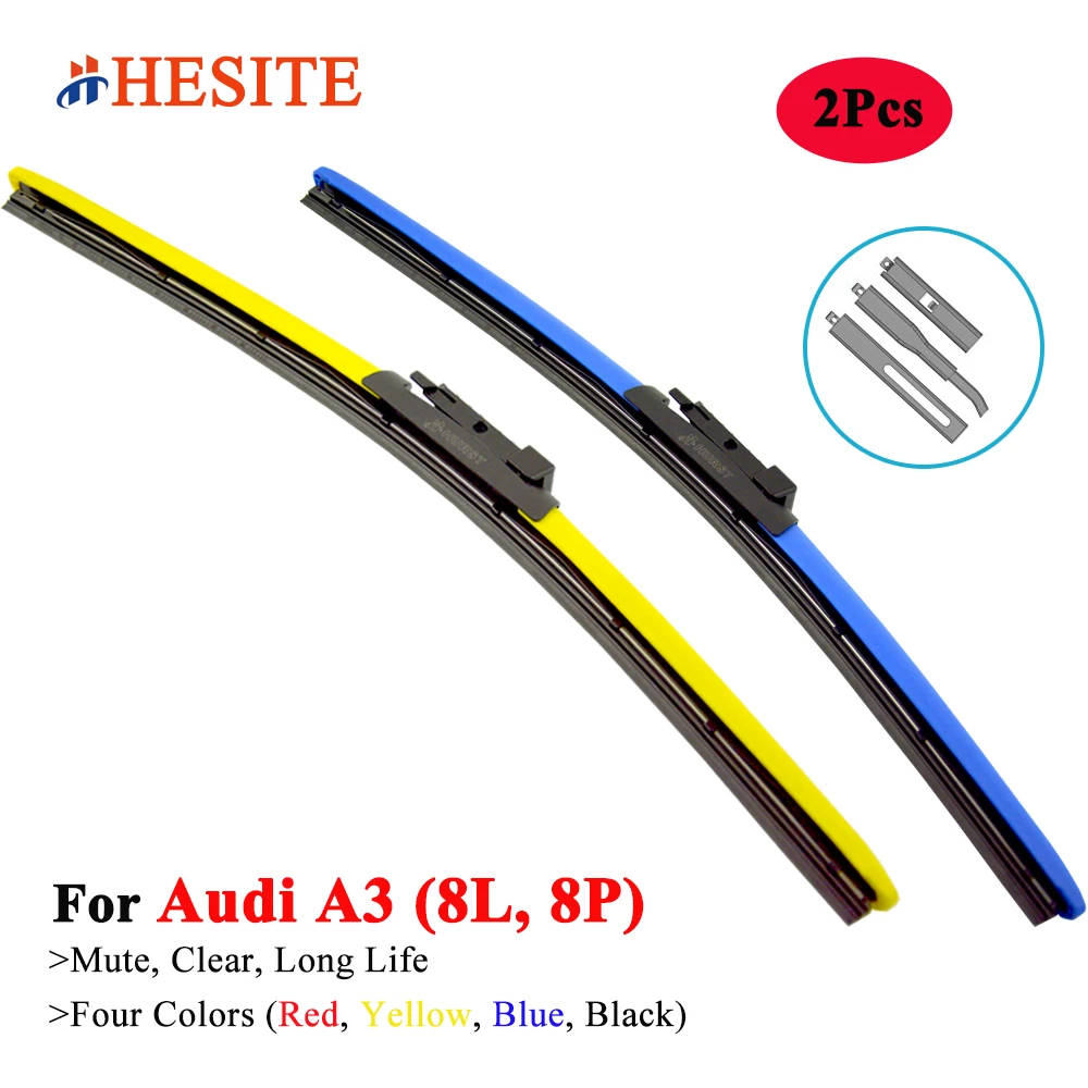 

HESITE Colorful Hybrid Car Window Wiper Blade For Audi A3 8V 8P 8L Accessories 2004 2006 2007 2008 2010 2014 2015 2016 2017 2018