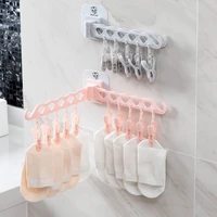 foldable drying racks wall mounted for socks bra underwear bathroom clothes rack travel clothespin cloth hanger with 10 clips