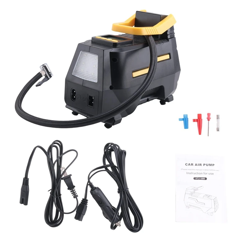 Автомобильный насос для шин AC/DC 12 В портативный воздушный компрессор цифровой со