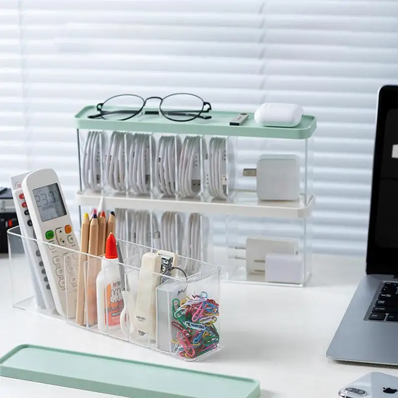 

Коробка для управления кабелями, органайзер для телефонных зарядных устройств с крышкой, электронные аксессуары, настольная коробка