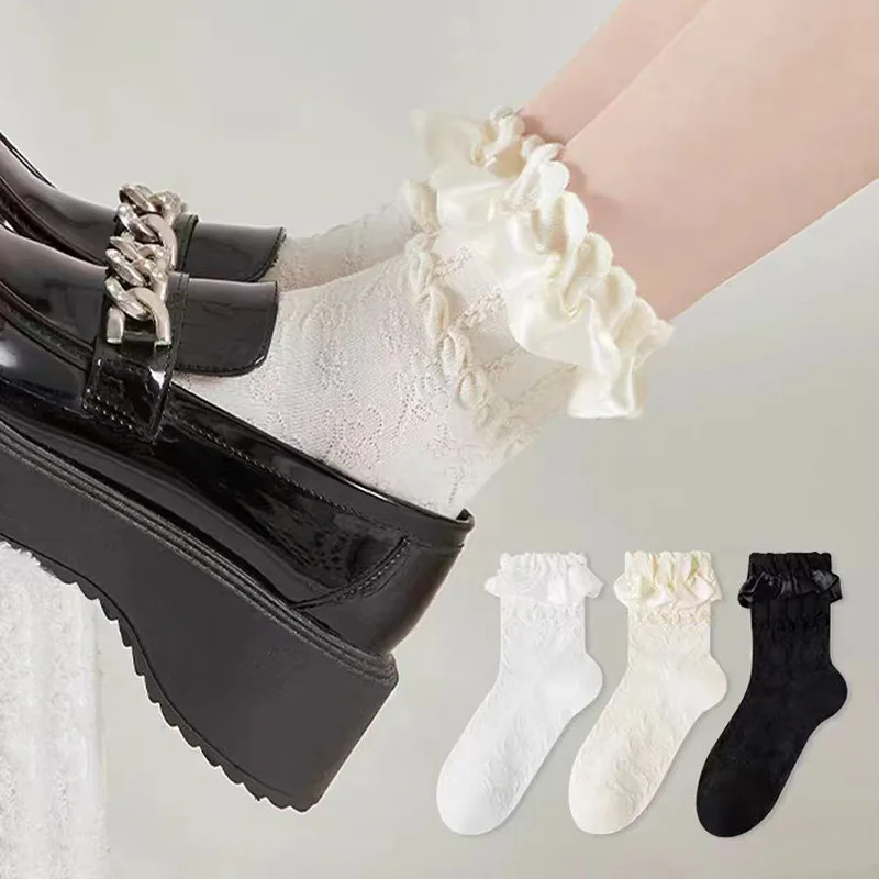 Kave Lolita White Lace Breathable Socks Women's Lo