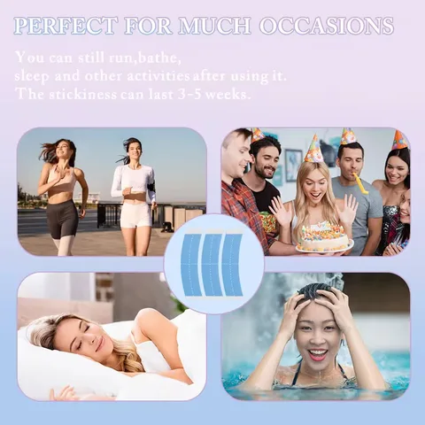 6шт дуговая двусторонняя лента прозрачные клейкие полоски для волос для париков фронта шнурка