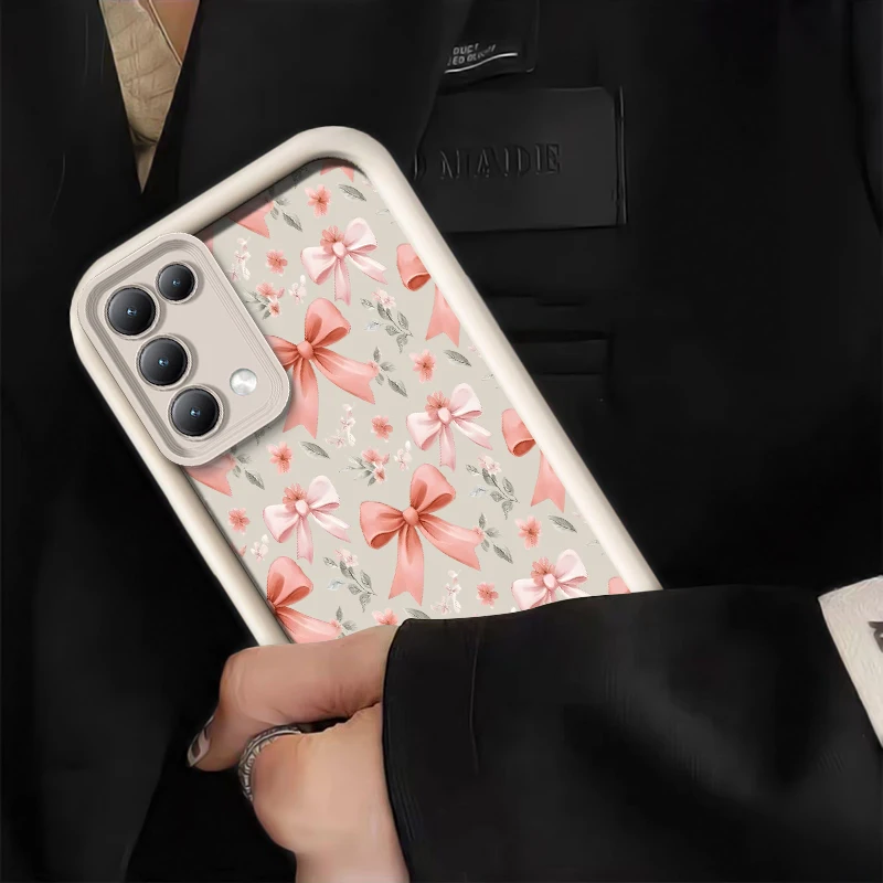 Фото Чехол для телефона Redmi Turbo 4 с цветочным принтом и бантиками для Xiaomi Redmi A7 Pro A5 4G A3 Pro A2 Plus A1+ матовый противоударный силиконовый чехол №3