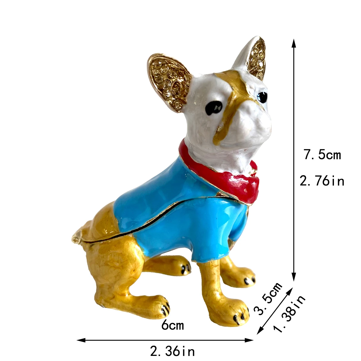 Металлическая верная собака статуэтка инкрустированная Ювелирная шкатулка