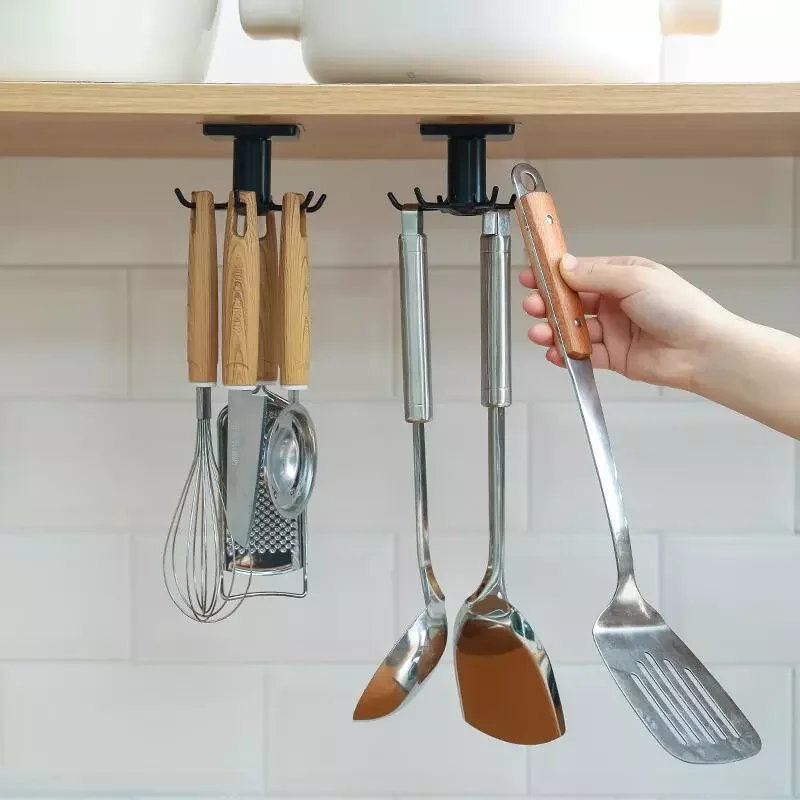 

2023NEW Kitchen Hook Multi-Purpose Hooks 360 Degrees Rotated Rotatable Rack For Organizer and Storage Spoon Hanger Accessories