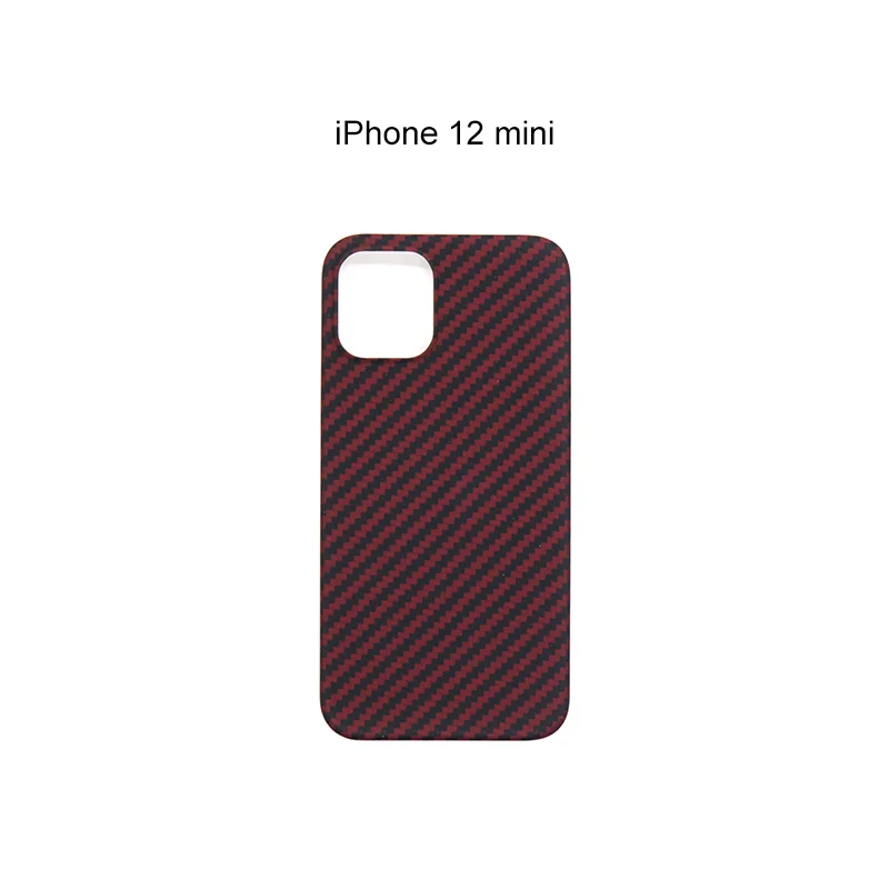 

Carbon fiber iphone12 mini Phone shell red matte volcanic lens protective anti-seismic thin carbon fiber cover iPhone 12mini