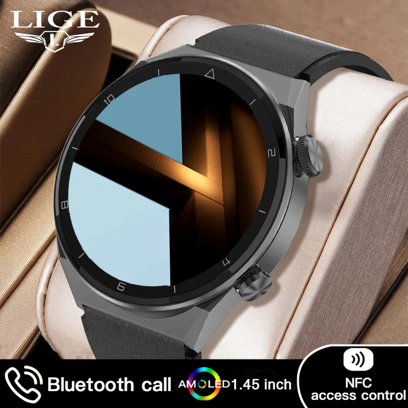 

LIGE 2022 AMOLED Smart Watch Men NFC Smartwatch IP68 Waterproof Sport Fitness Bluetooth Call Watch For Women Huawei Xiaomi iOS