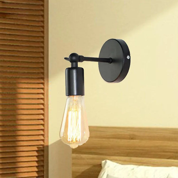 

Винтажный настенный светильник в скандинавском стиле E27, светодиодный Ретро прикроватный комнатный светильник для спальни, гостиной, домаш...