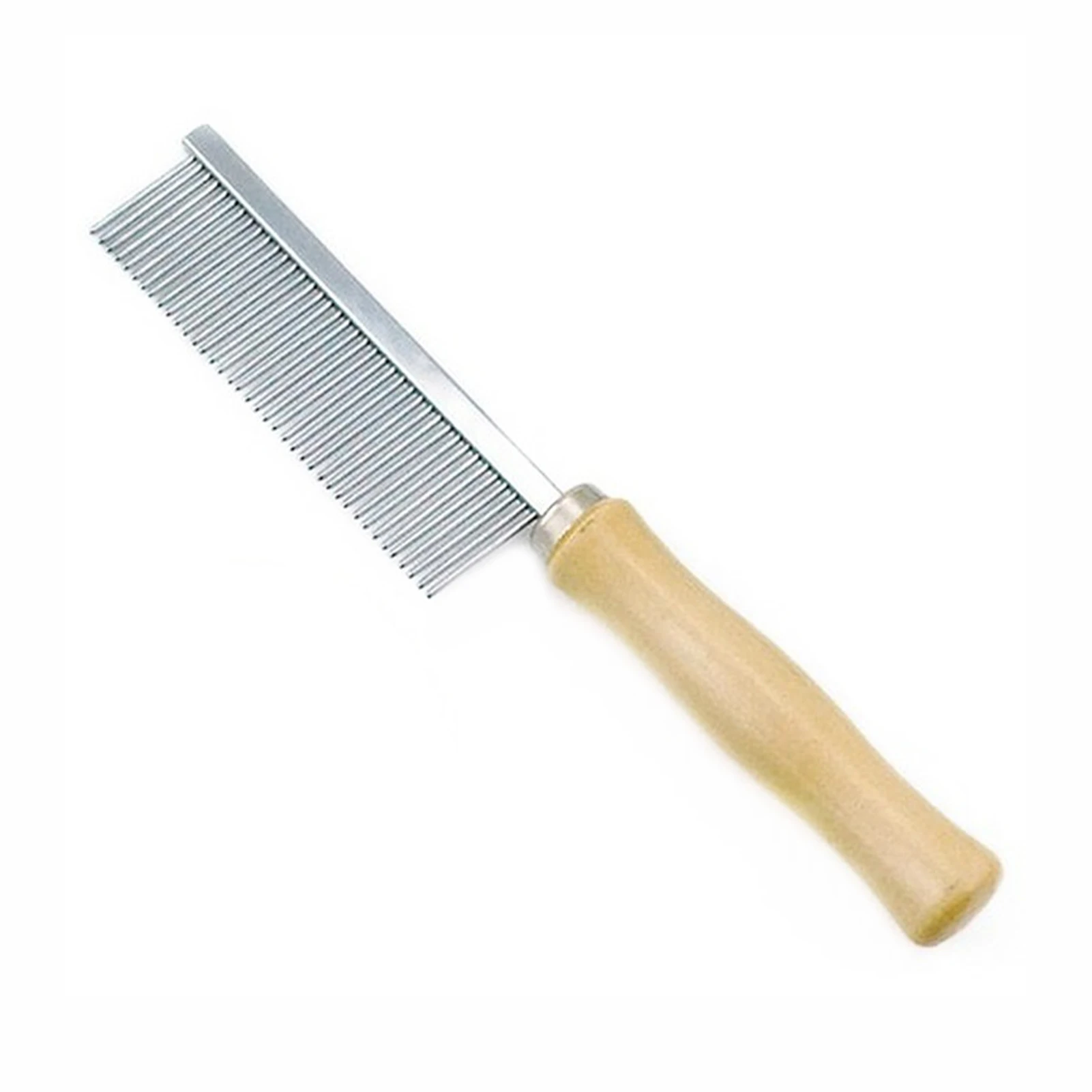 

Pets Care Durable Pin Long Short Hair Single Row Comb Rake Tool Safe With Wooden Handle Dogs Cats Grooming Anti Static Teeth