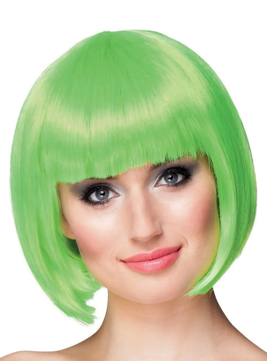 

Green Party Wig Short Stubby Hair Ergonomic Design Practical Products