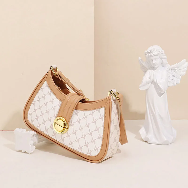 LOERSS Women's Vintage Casual Underarm Bags Shoulder Bag Simple Printed Large Capacity Crossbody Bag New Designer Handbag