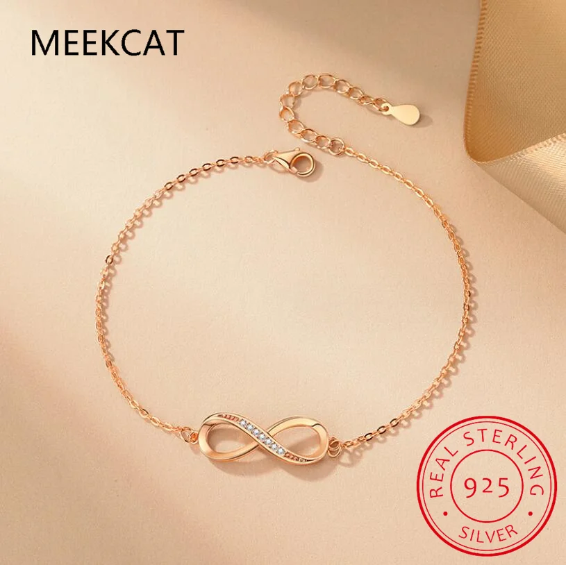 Браслеты Бесконечность из стерлингового серебра 925 пробы для женщин