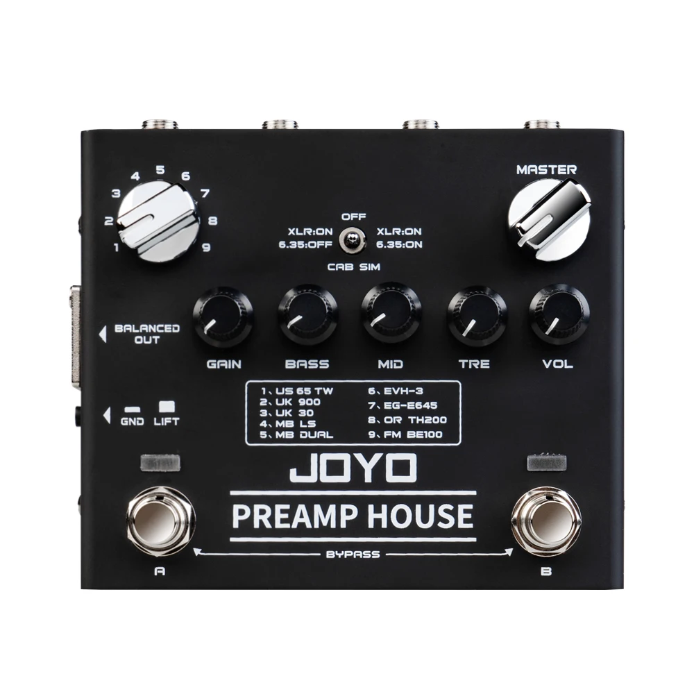 JOYO R-15 Preamp домашняя гитарная педаль двухканальная для очистки искажений