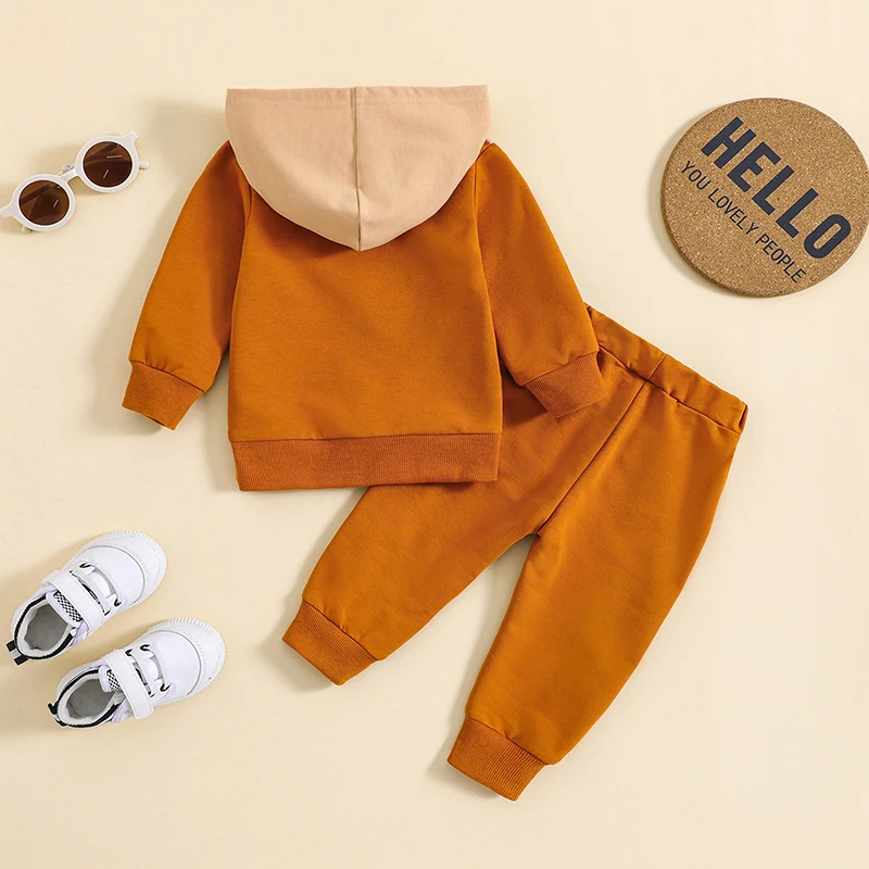 

Зимняя одежда для маленьких мальчиков, толстовка с длинным рукавом, топ, спортивные штаны с карманами, комплект для маленьких мальчиков из 2 предметов, наряды в стиле пэчворк