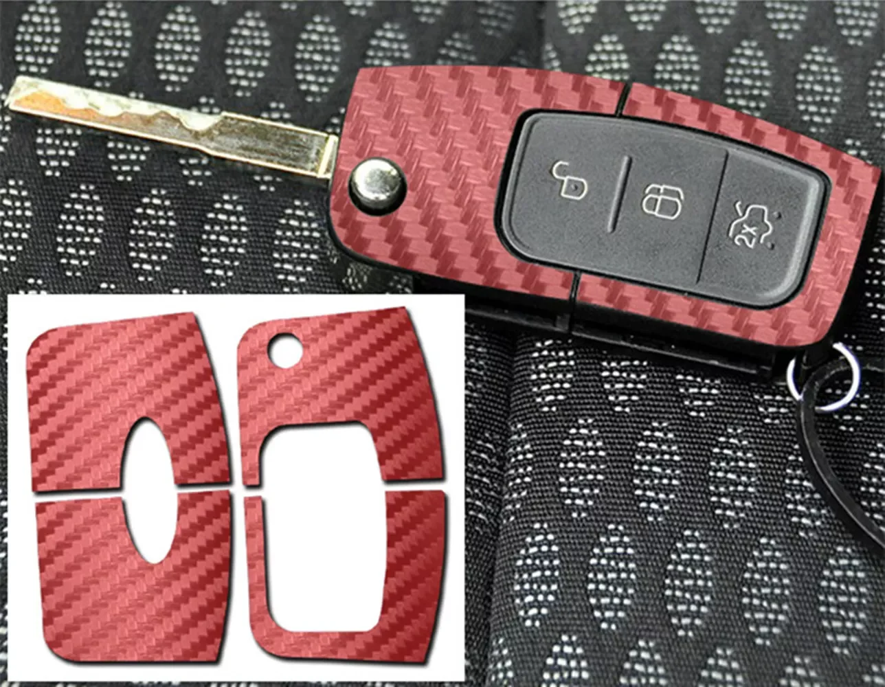 2 шт./лот углеродное волокно или скраб Автомобильный ключ наклейка чехол для Ford
