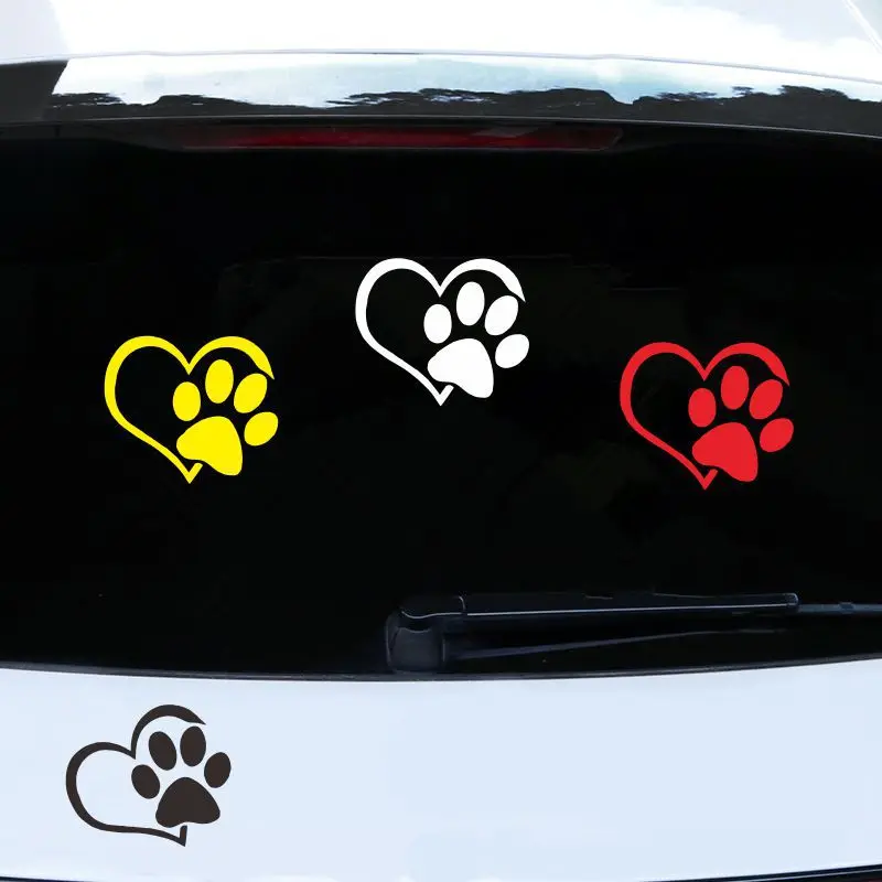 

Car stickers love dog footprints decals cute personality New creative love claw vinyl decals car stickers accessories decorate