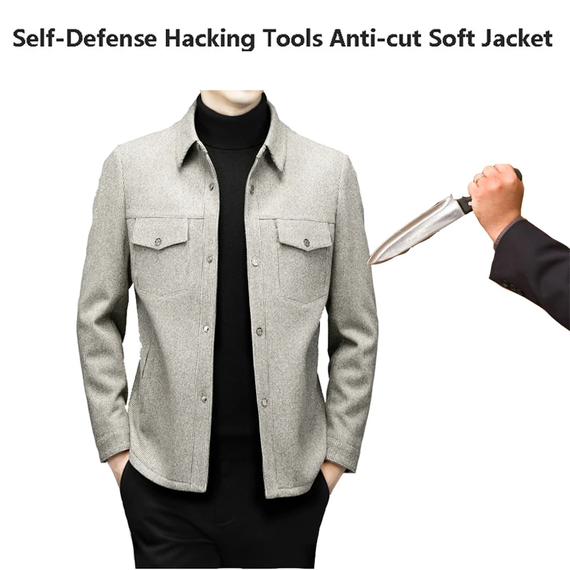 Anti Stab Mid-length Coat Business Trench Loose Flexible Lig