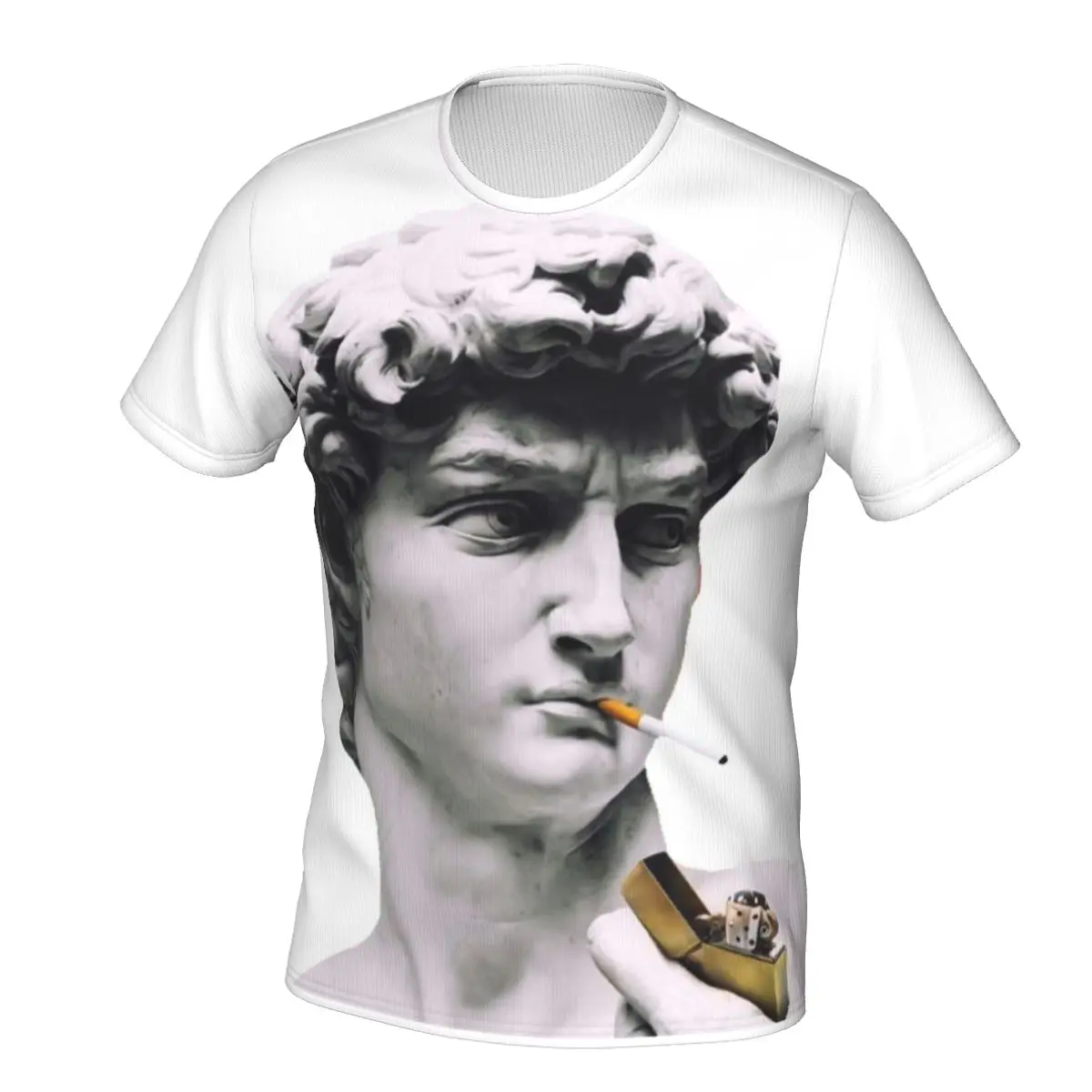 

David Michelangelo Smoking T Shirt Male Sculpture Art Essential T-Shirts Summer Retro Tees Short Sleeve Printed Oversized Tops