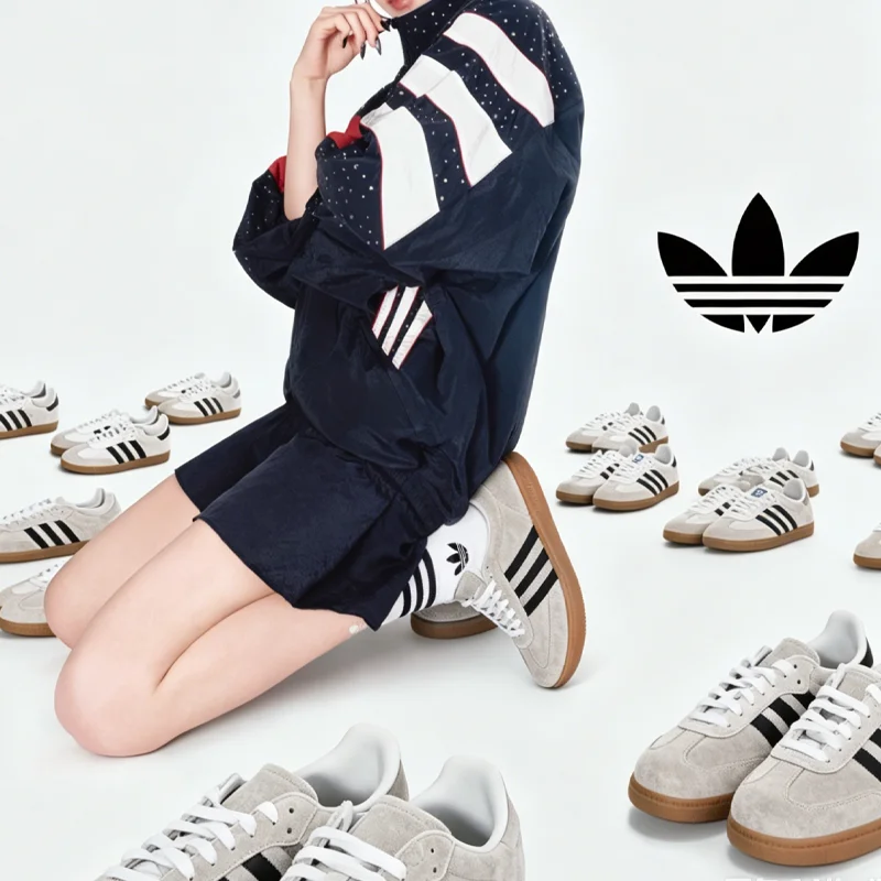 Фото Женские кроссовки IF6562 Spezial Suede Skate бежевого и черного цвета с подошвой из каучука, повседневные низкие кеды №1