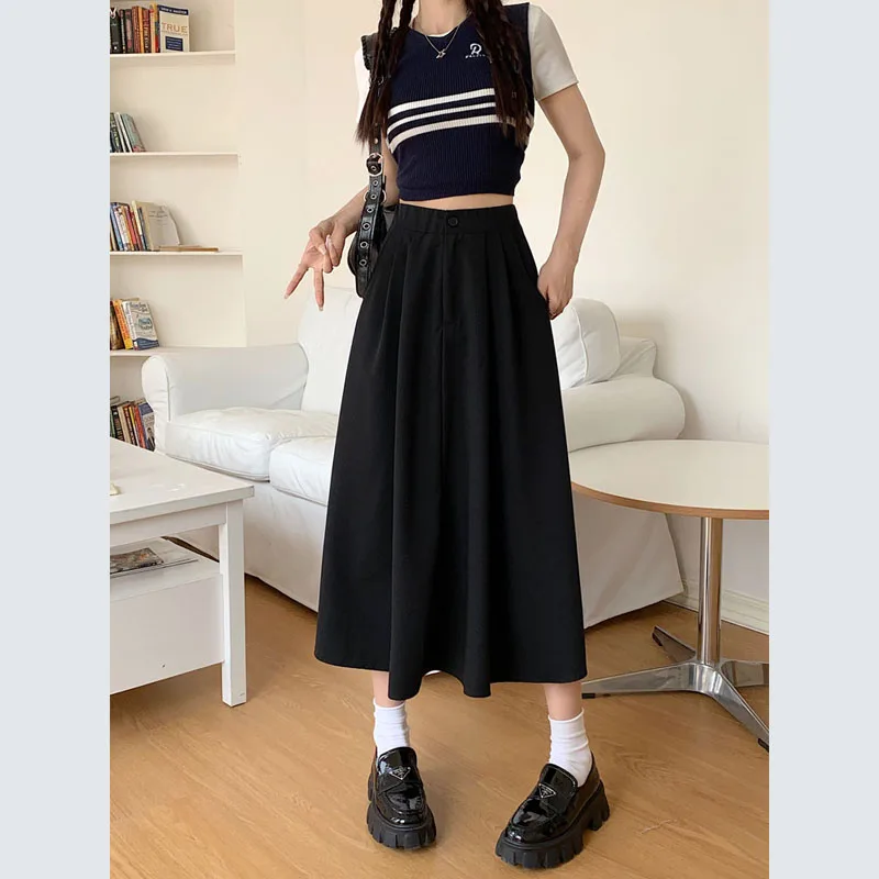 Женская длинная Плиссированная юбка SML белая Повседневная трапециевидная до