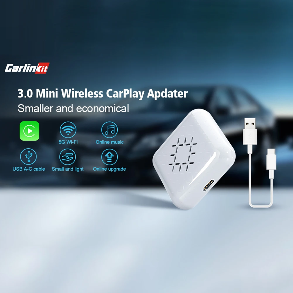 

Mini Wireless Adapter Plug And Play Portable Wireless Carplay Box Online Upgrade High Compatibility Applicable To Car Navigation