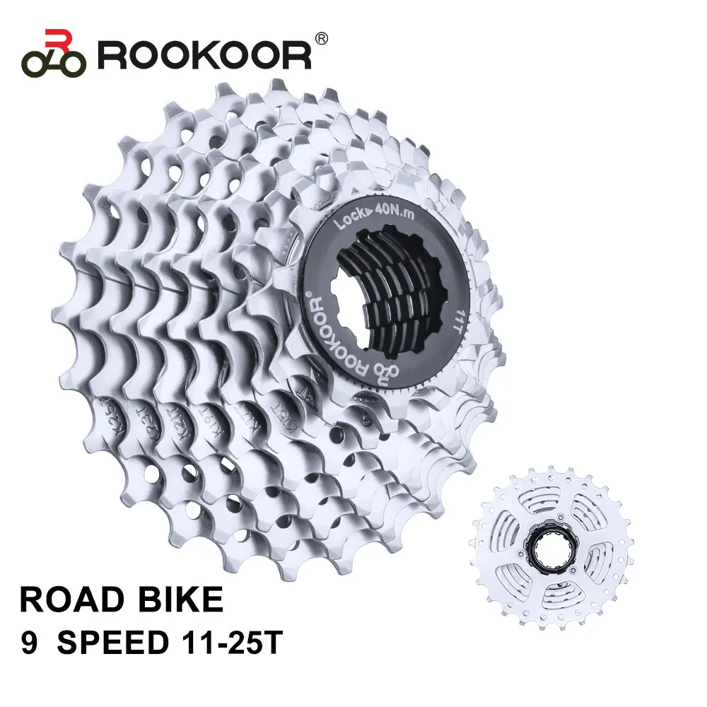 

Rookoor 9 Speed Bicycle Cassette Freewheel Road Bike Velocidade 11-25T Sprocket Bike Accessories for SHIMANO SRAM Cycling Parts