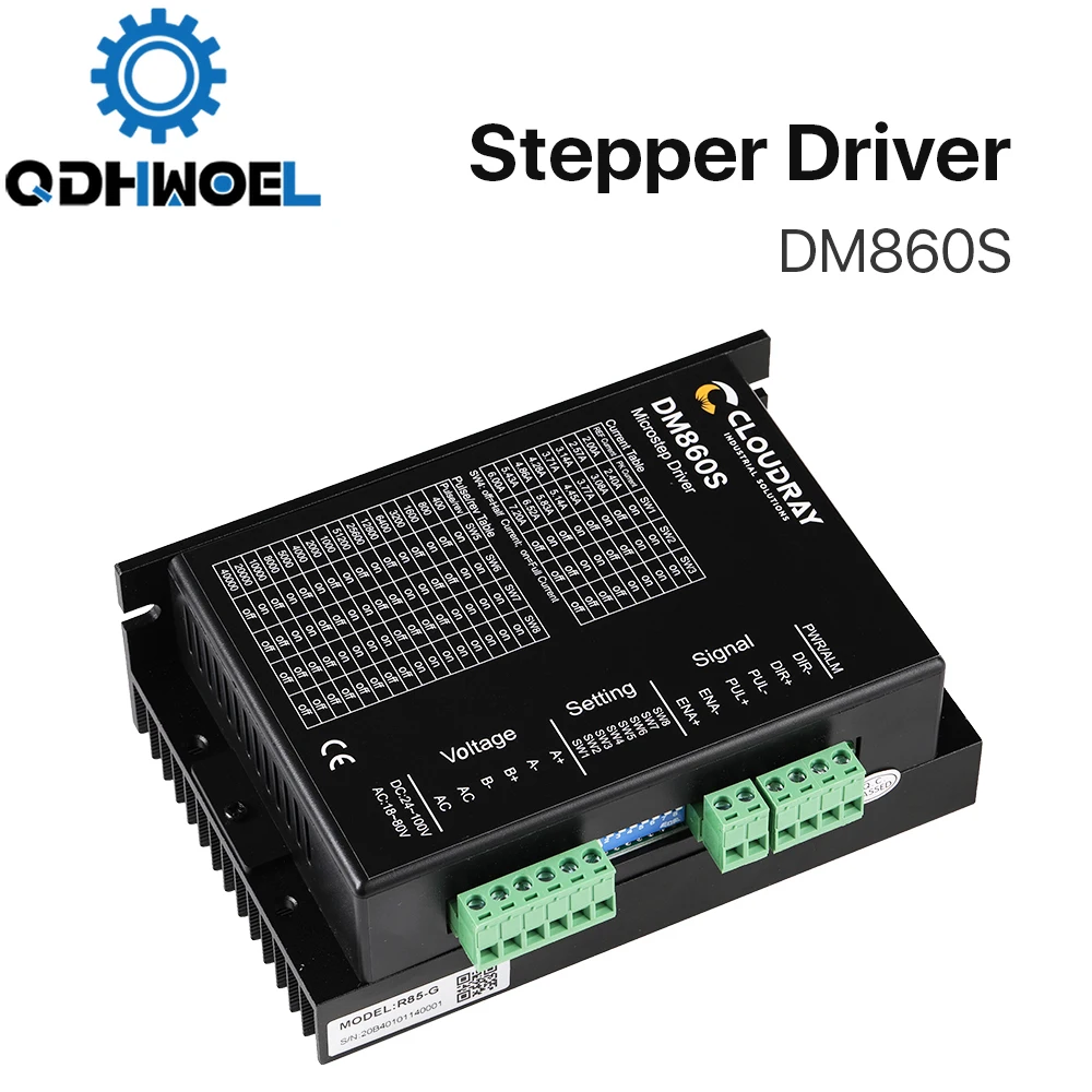 

2-Phase Stepper Driver DM860S Supply Voltage 18-80VAC & 24-100VDC Output 2.4-7.2A Current