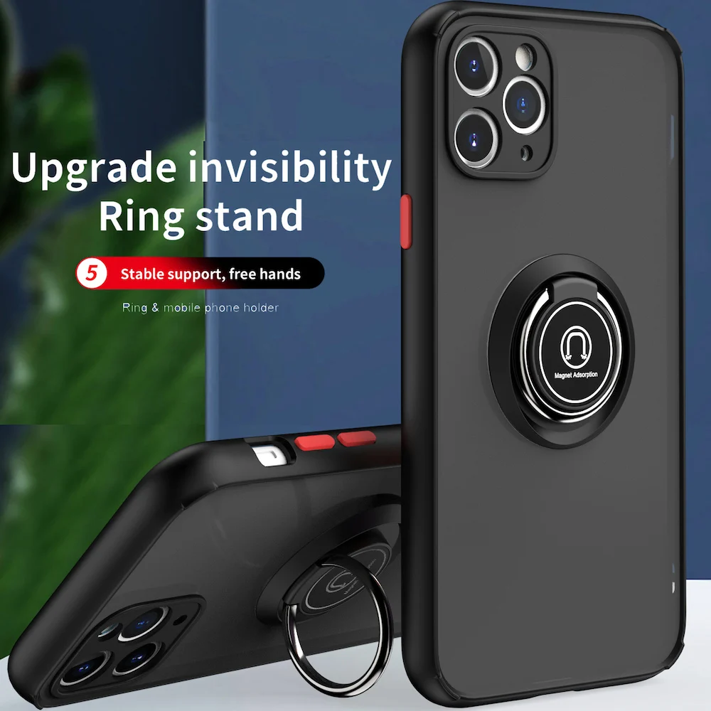 

Shockproof Case For iPhone 11 12 Pro Max X XR XS Max 6 7 8PLus SE2020 Finger Ring Bracket Holder Camera Protection 13 Mini Cover