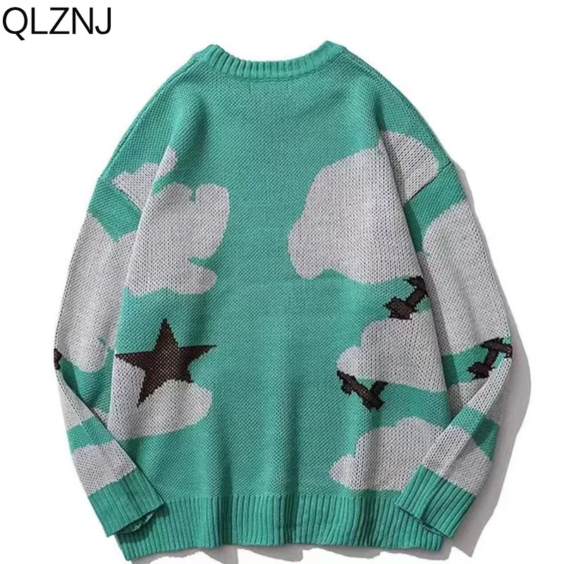 Spring Harajuku Vintage Cartoon Anime Knitted Sweater Men Hip Hop Rock Rap Oversize Pullover Women Jumper Ugly Sweaters Y2k Male