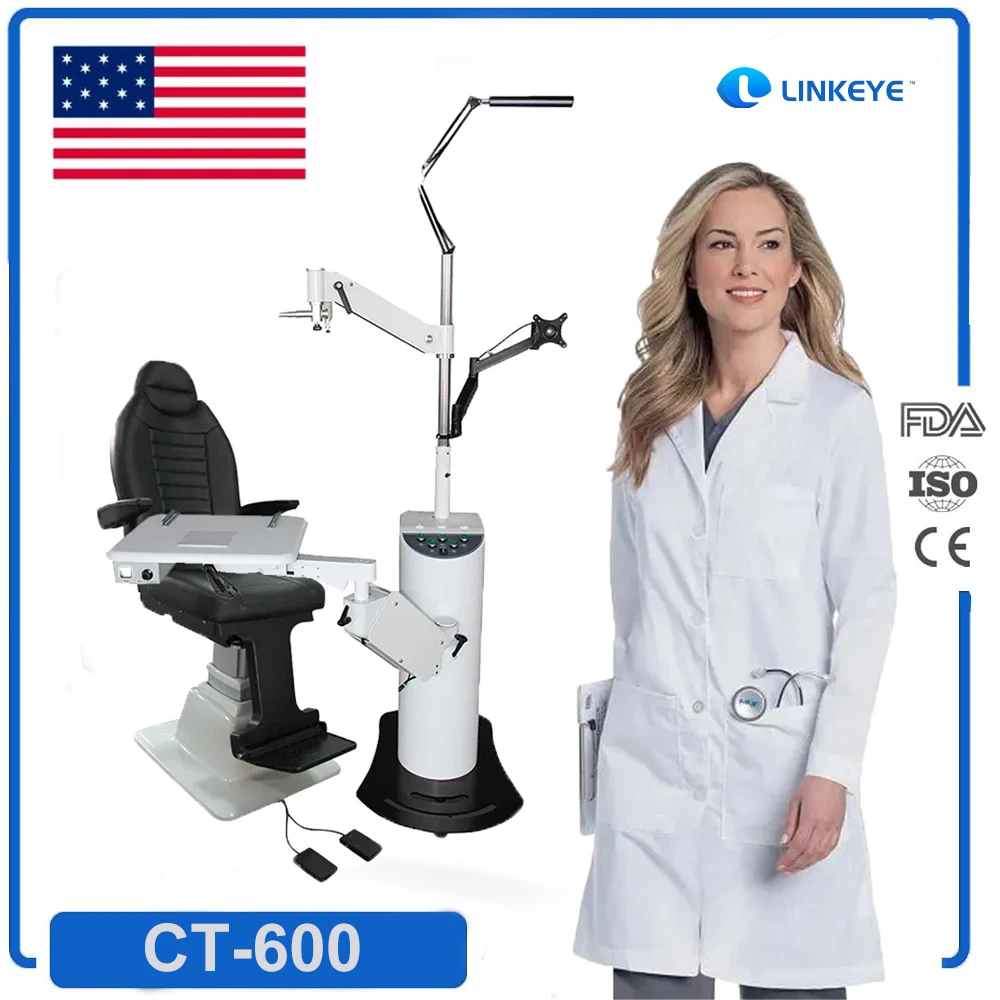 

LINKEYE Ophthalmic Unit Instrument Equipment New Designed Combined Table with Chair Free Shipping CT-600 in Stock USA