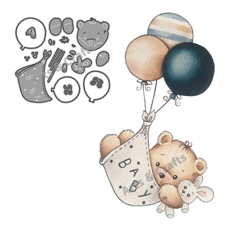 

2023 New Metal Cutting Dies Lovely Baby Bear Stencils Die Cut for DIY Scrapbooking Album Paper Card Making Handicrafts