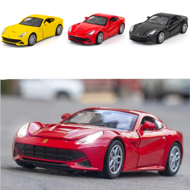 Модель Автомобиля Ferrari F12 из сплава со звуком и светом 1:32, Коллекционная модель автомобиля, детские игрушки