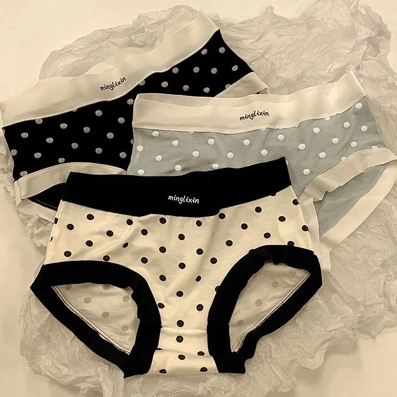 

Yasuk Fashion Menstrual Cotton Women Sweet Breathable Comfortable Soft Female Simple Stripes Bow Underpants Gentle Sweet