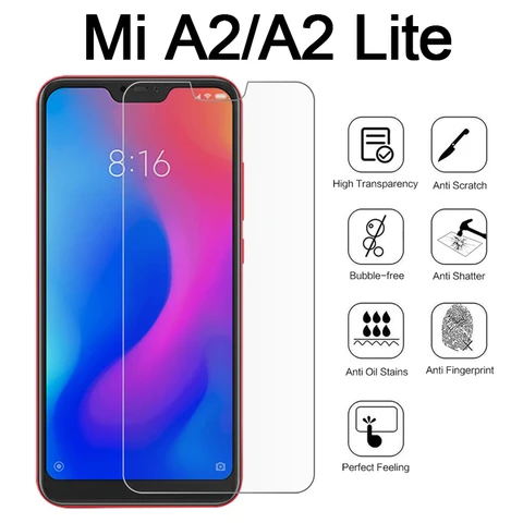 Защитное стекло Mi A2 Для Xiaomi A2 Lite, протектор экрана для Xiaomi A 2, 2A, A2Lite, Mia2, армированный, закаленное стекло, лист, пленка