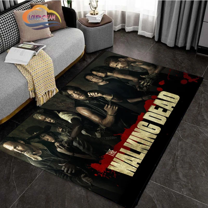 

Horror TV series 3D Print Thriller The Walking Dead series Floor Mat Living Room Carpet Soft Flannel Play Mat for Boys and Girls