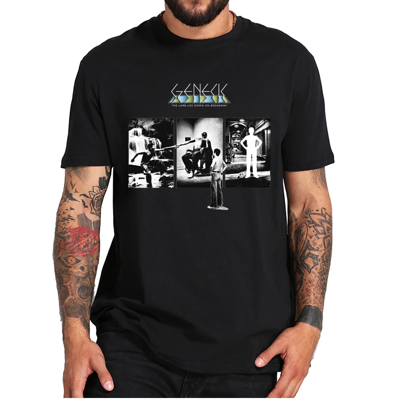 

Genesis-Band T Shirt Vintage 80s Rock Essential Casual Tee Shirts The Lamb Lies Down On Broadway Classic Album Camiseta Tops